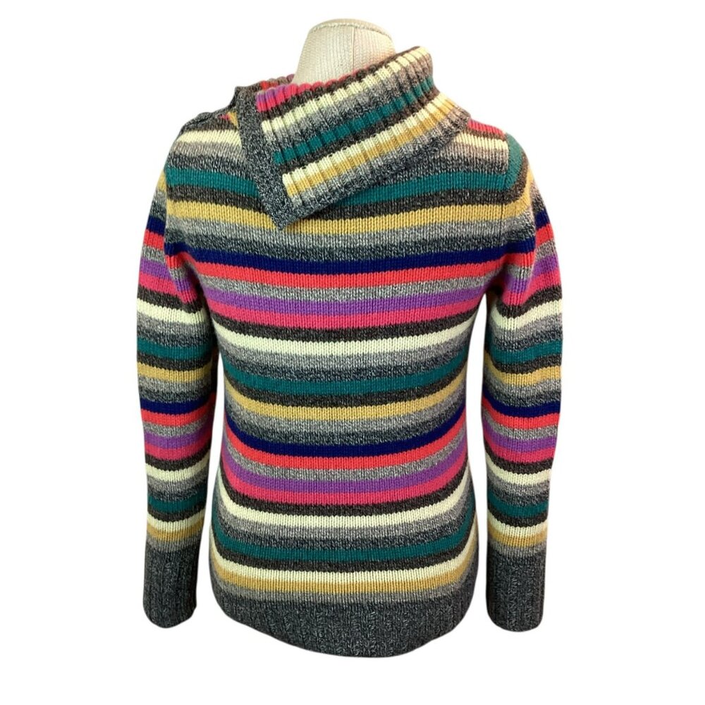 Vintage Gap Retro Y2K Sweater Medium Striped Knit Turtleneck Lambswool - Picture 7 of 13